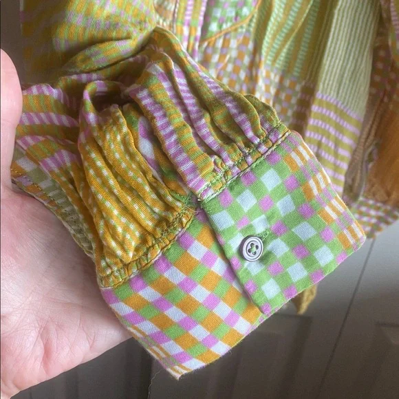 Free People NWT Night After Night 100% Cotton Button-Up Pajama Shirt large - Picture 8 of 14